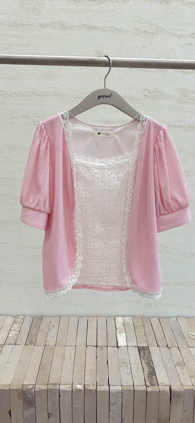 YARD韓國代購女裝新品推薦職業26春夏時尚人氣針織衫蕾絲YARD針織衫圖色2