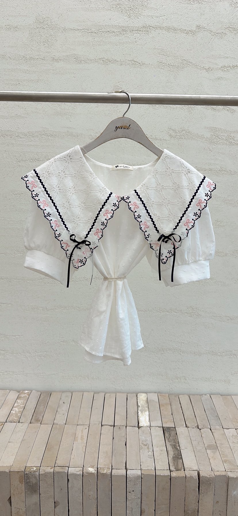 YARD韓國代購女士新款時尚休閑人氣熱賣26春夏襯衫蕾絲衫棉YARD襯衫/蕾絲衫圖色1