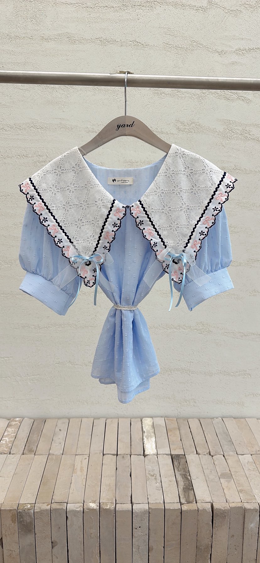 YARD韓國代購女士新款時尚休閑人氣熱賣26春夏襯衫蕾絲衫棉YARD襯衫/蕾絲衫圖色2