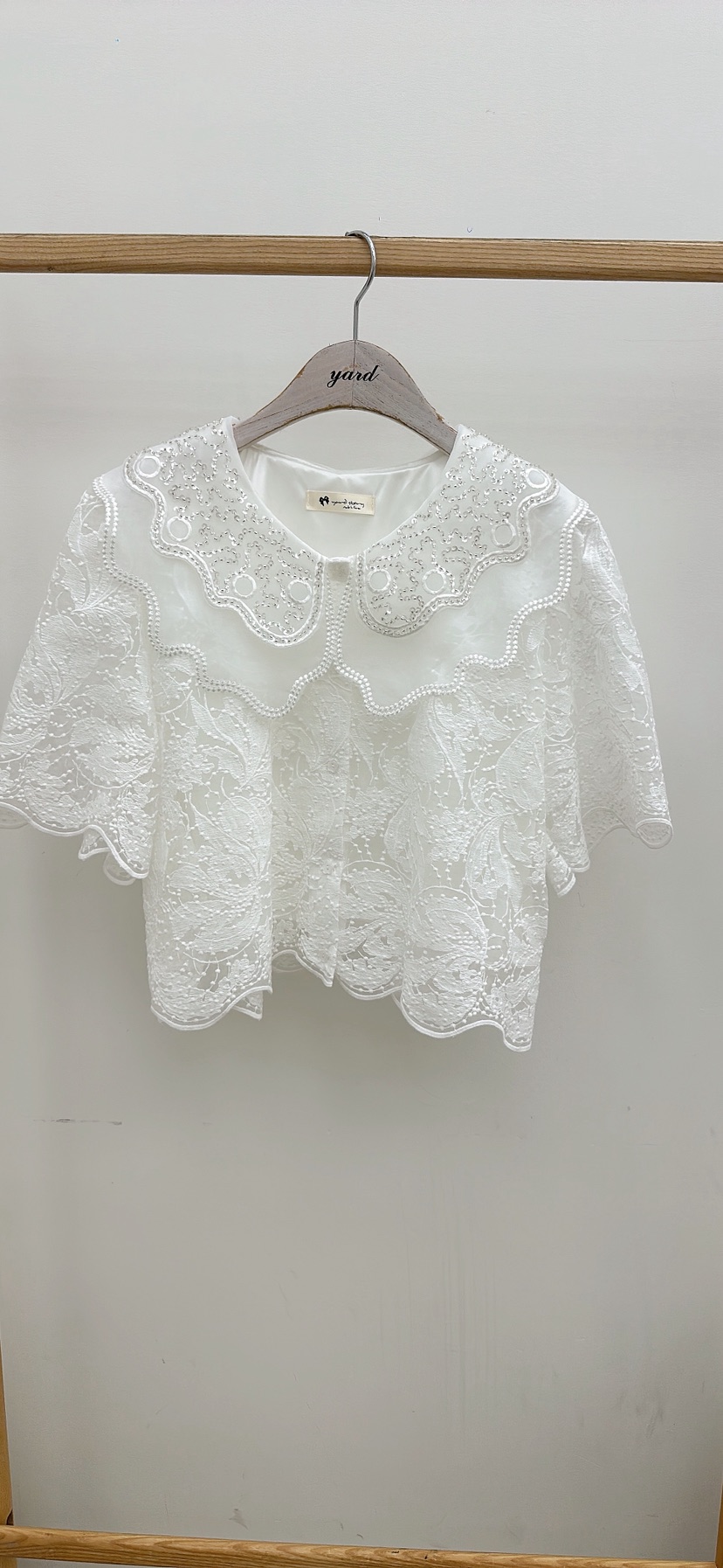 YARD韓國直郵實拍女裝新品休閑26春夏襯衫蕾絲衫刺繡繡花YARD襯衫/蕾絲衫圖色1