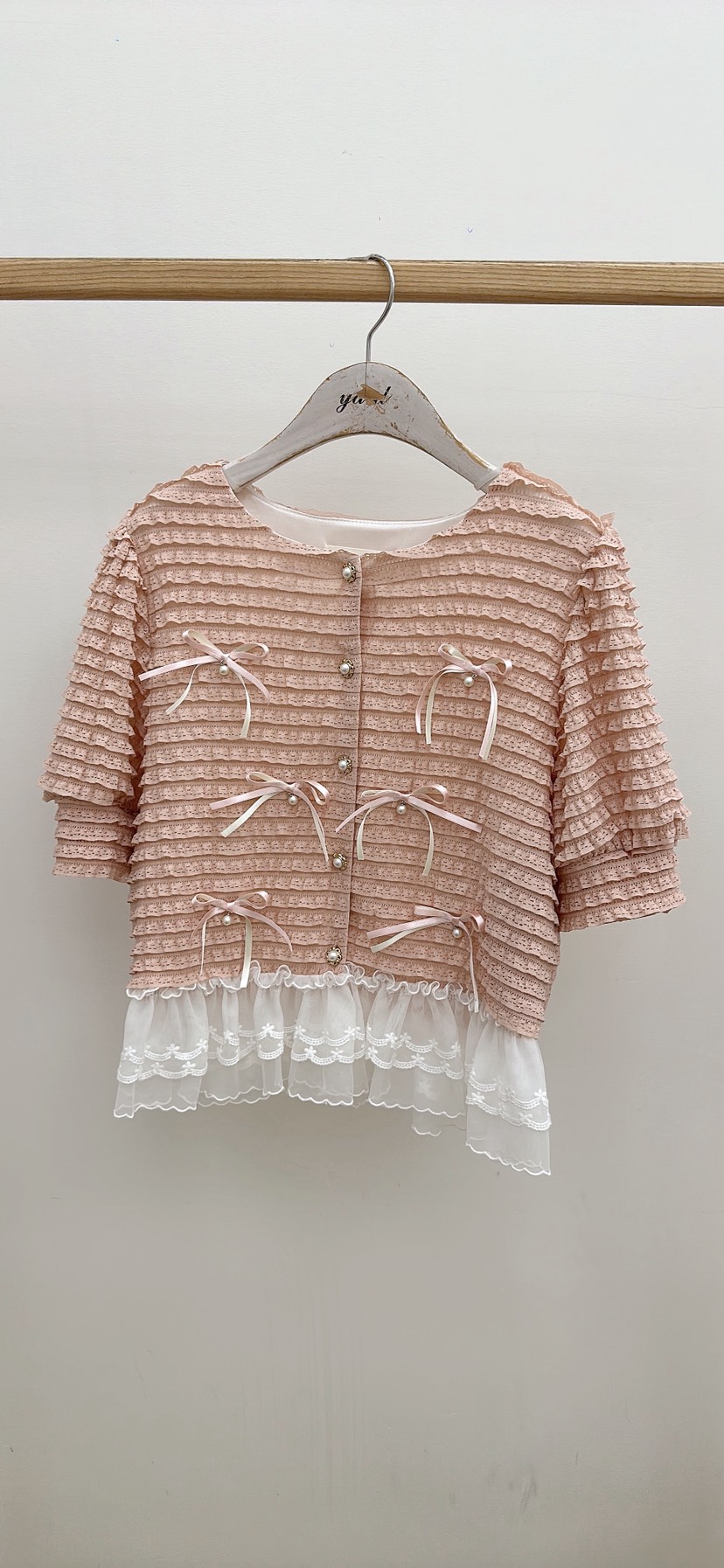 YARD韓國直郵女裝新品推薦26春夏時尚職業襯衫蕾絲衫刺繡YARD襯衫/蕾絲衫圖色1