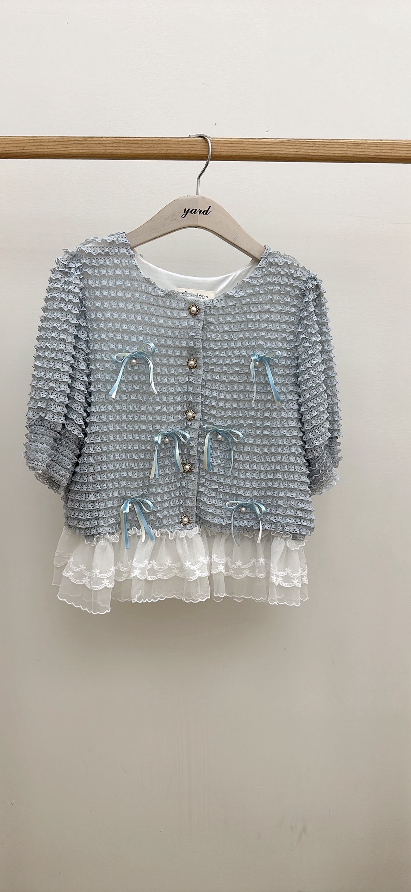 YARD韓國直郵女裝新品推薦26春夏時尚職業襯衫蕾絲衫刺繡YARD襯衫/蕾絲衫圖色2