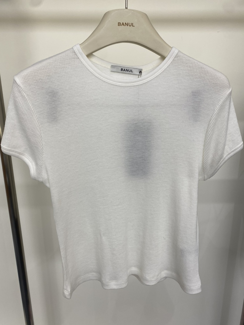 BANUL韓國東大門直郵女士新款職業休閑26春夏人氣T恤華夫格BANULT恤圖色2