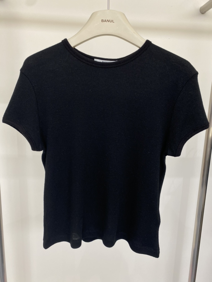 BANUL韓國東大門直郵女士新款職業休閑26春夏人氣T恤華夫格BANULT恤圖色3