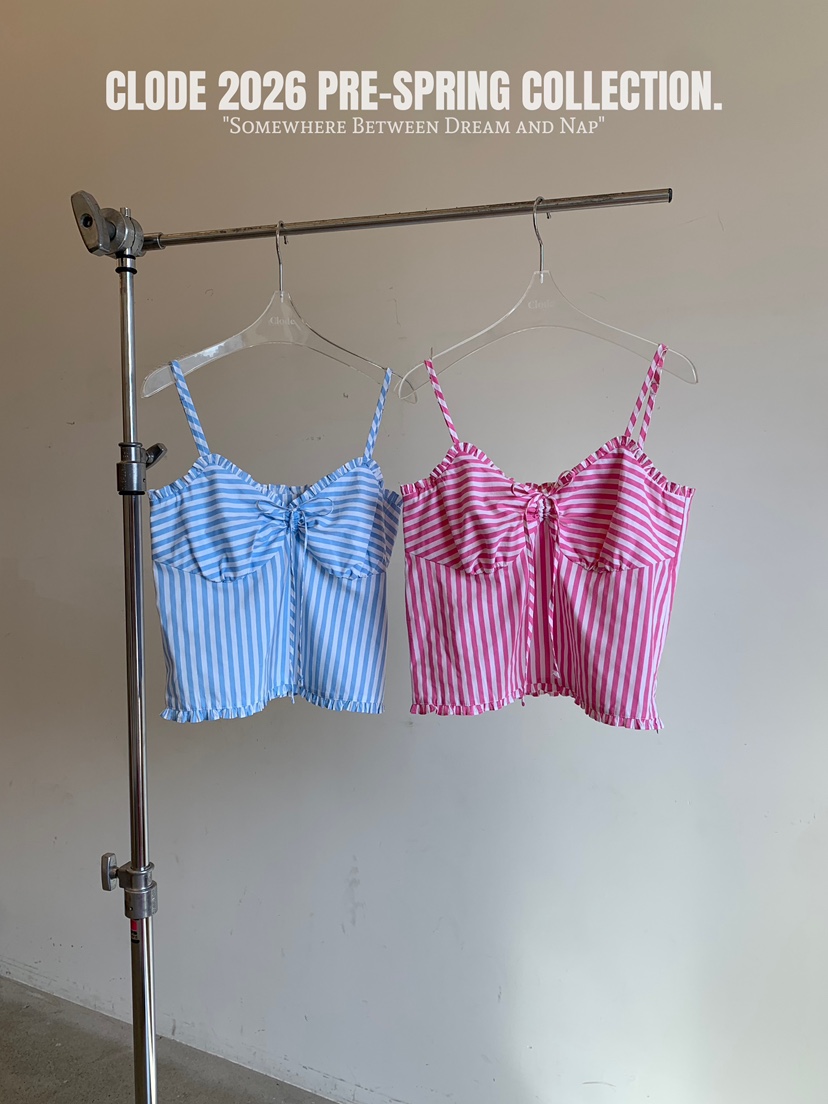 CLODE韓國代購女裝新款推薦時尚熱賣職業休閑吊帶背心條紋CLODE吊帶/背心