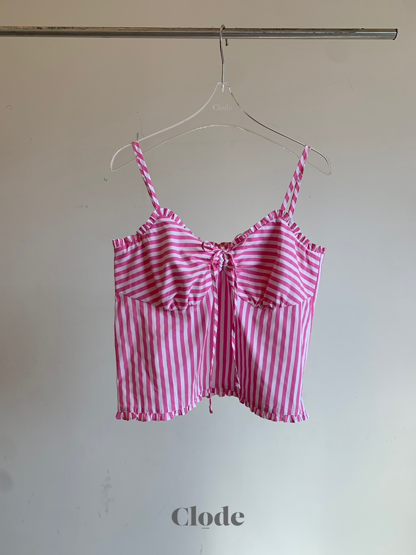 CLODE韓國代購女裝新款推薦時尚熱賣職業休閑吊帶背心條紋CLODE吊帶/背心圖色1