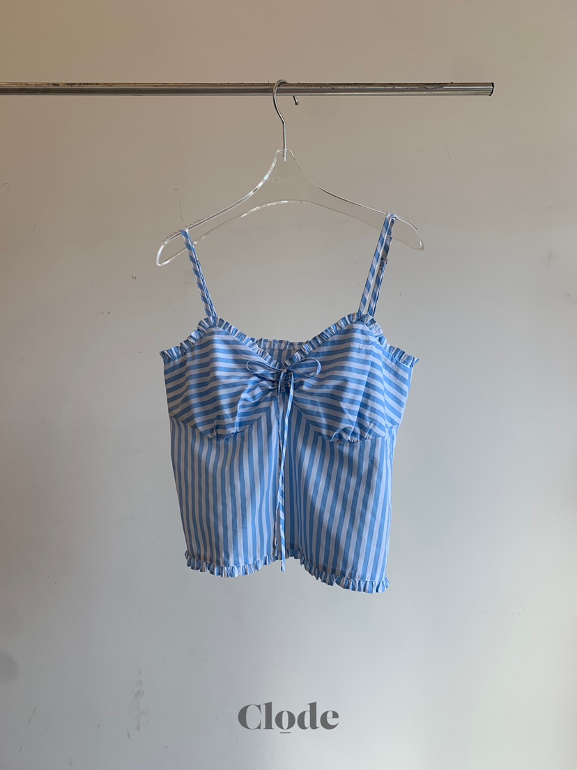 CLODE韓國代購女裝新款推薦時尚熱賣職業休閑吊帶背心條紋CLODE吊帶/背心圖色2