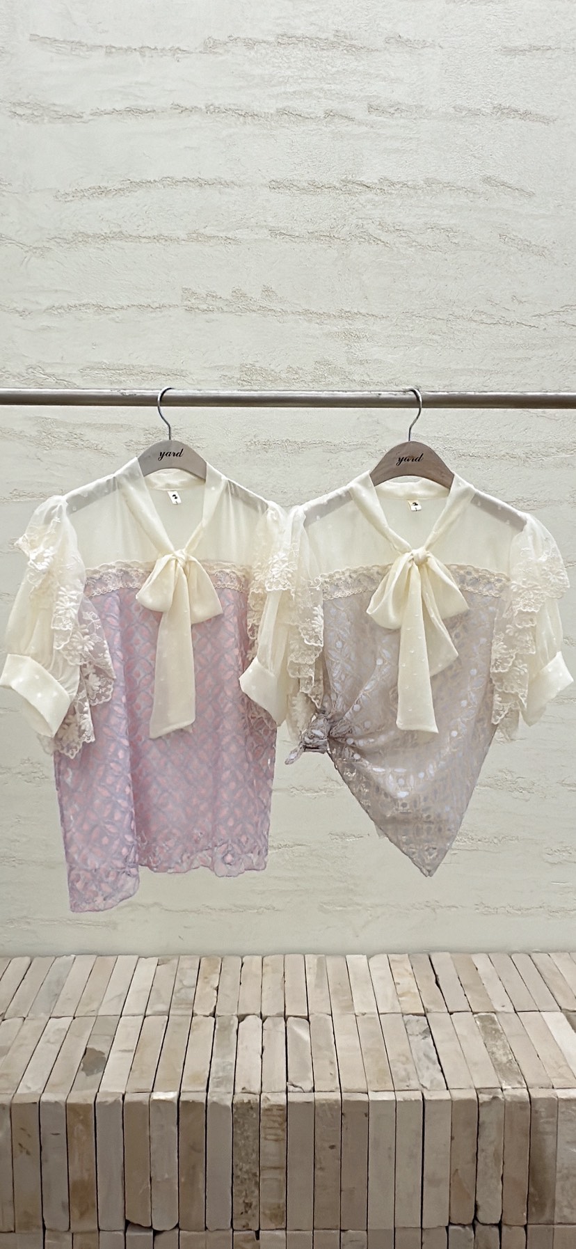 YARD韓國直郵實拍女士新款時尚26春夏休閑襯衫蕾絲衫雪紡YARD襯衫/蕾絲衫