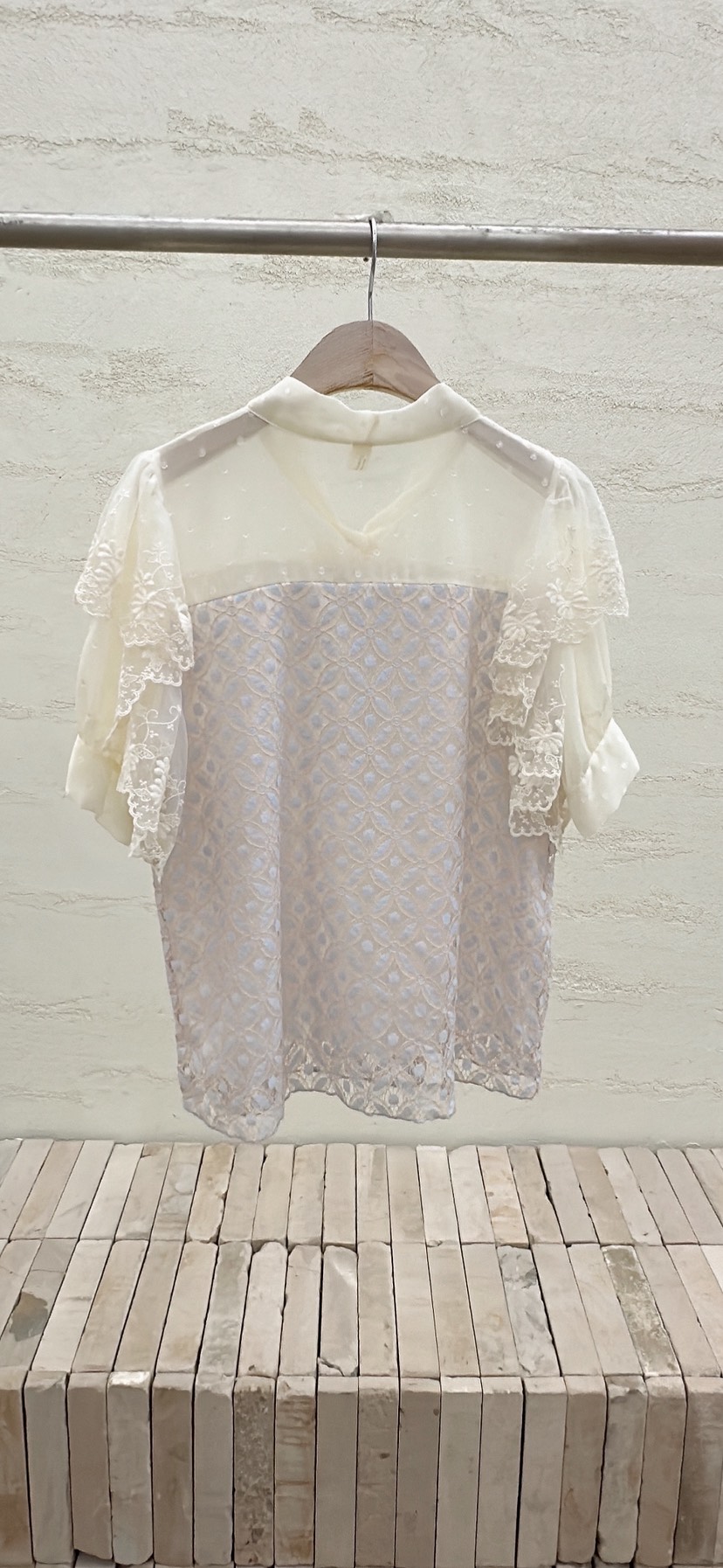 YARD韓國直郵實拍女士新款時尚26春夏休閑襯衫蕾絲衫雪紡YARD襯衫/蕾絲衫