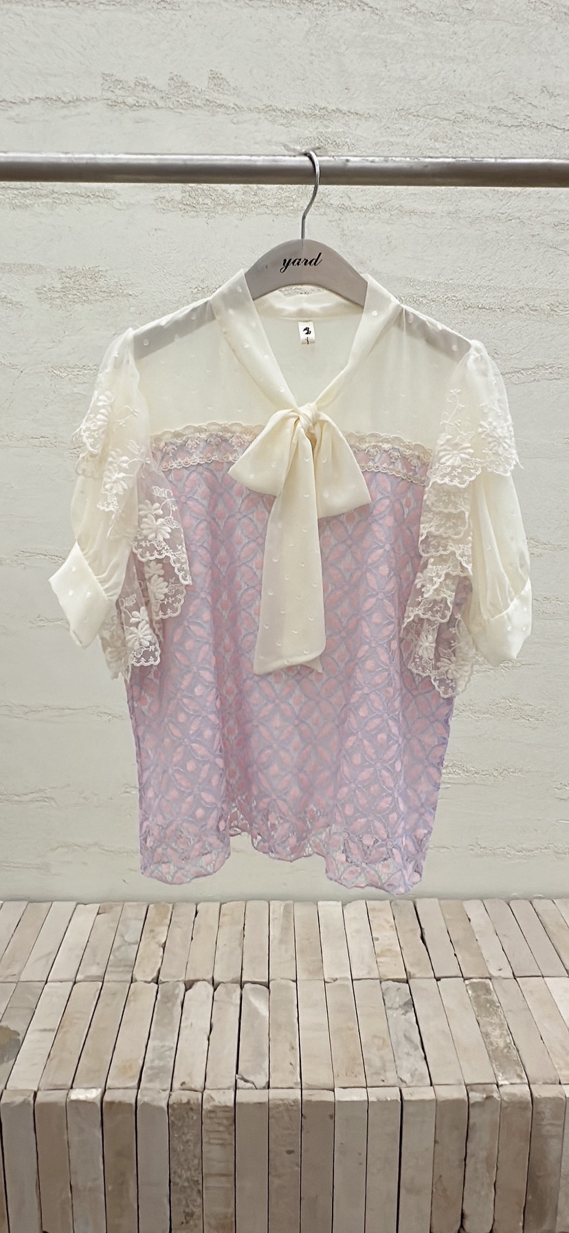 YARD韓國直郵實拍女士新款時尚26春夏休閑襯衫蕾絲衫雪紡YARD襯衫/蕾絲衫圖色2