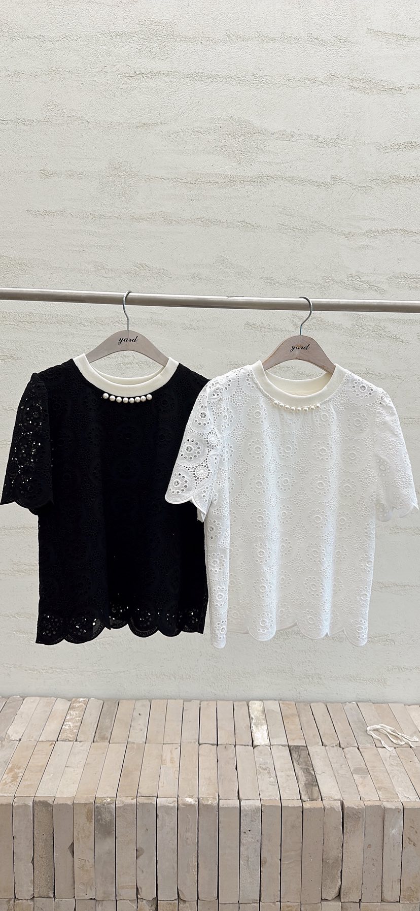 YARD韓國直郵女士新品休閑26春夏人氣熱賣襯衫蕾絲衫刺繡YARD襯衫/蕾絲衫