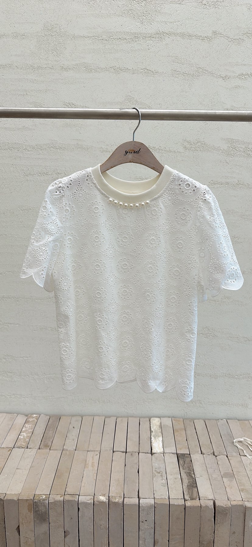 YARD韓國直郵女士新品休閑26春夏人氣熱賣襯衫蕾絲衫刺繡YARD襯衫/蕾絲衫圖色1