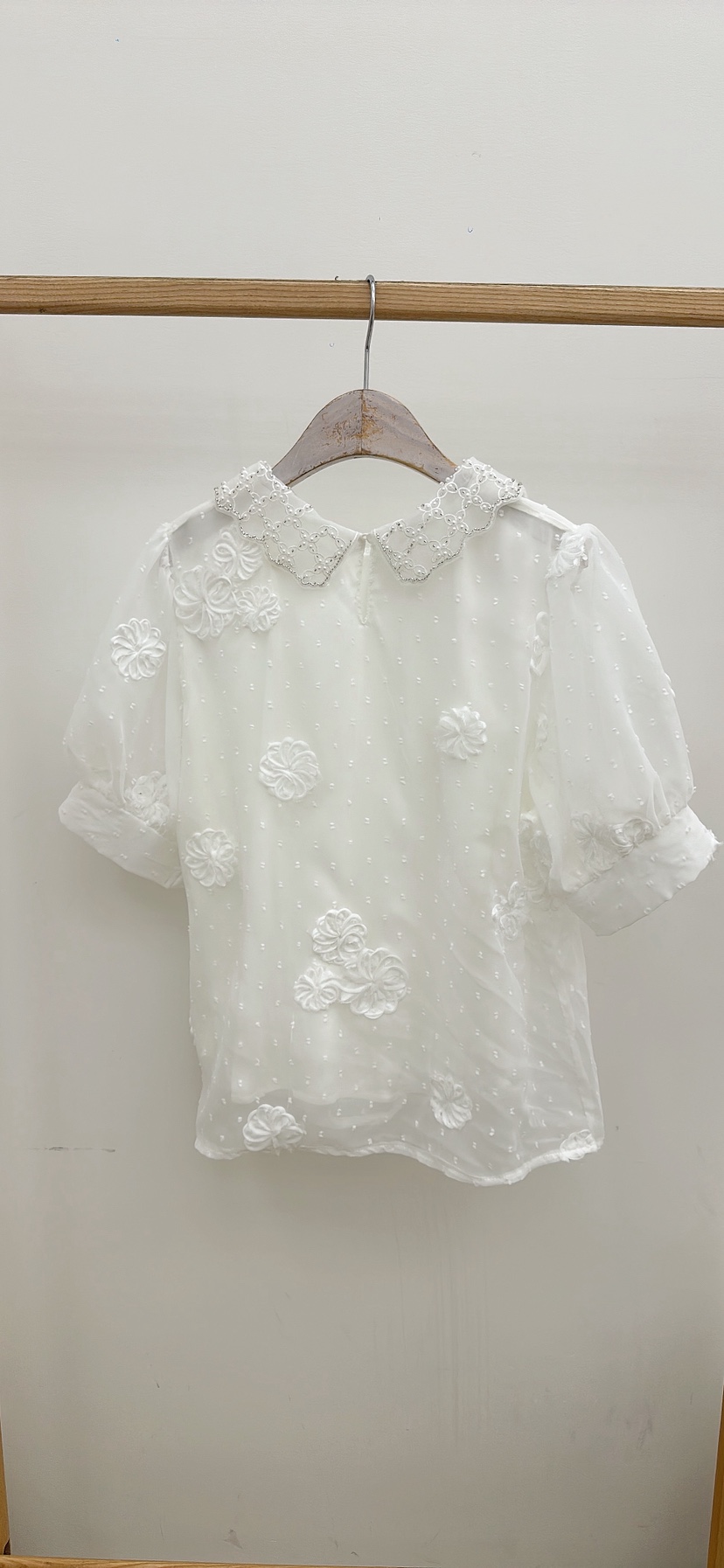 YARD韓國代購女裝新品熱賣人氣休閑襯衫蕾絲衫含胸花雪紡YARD襯衫/蕾絲衫