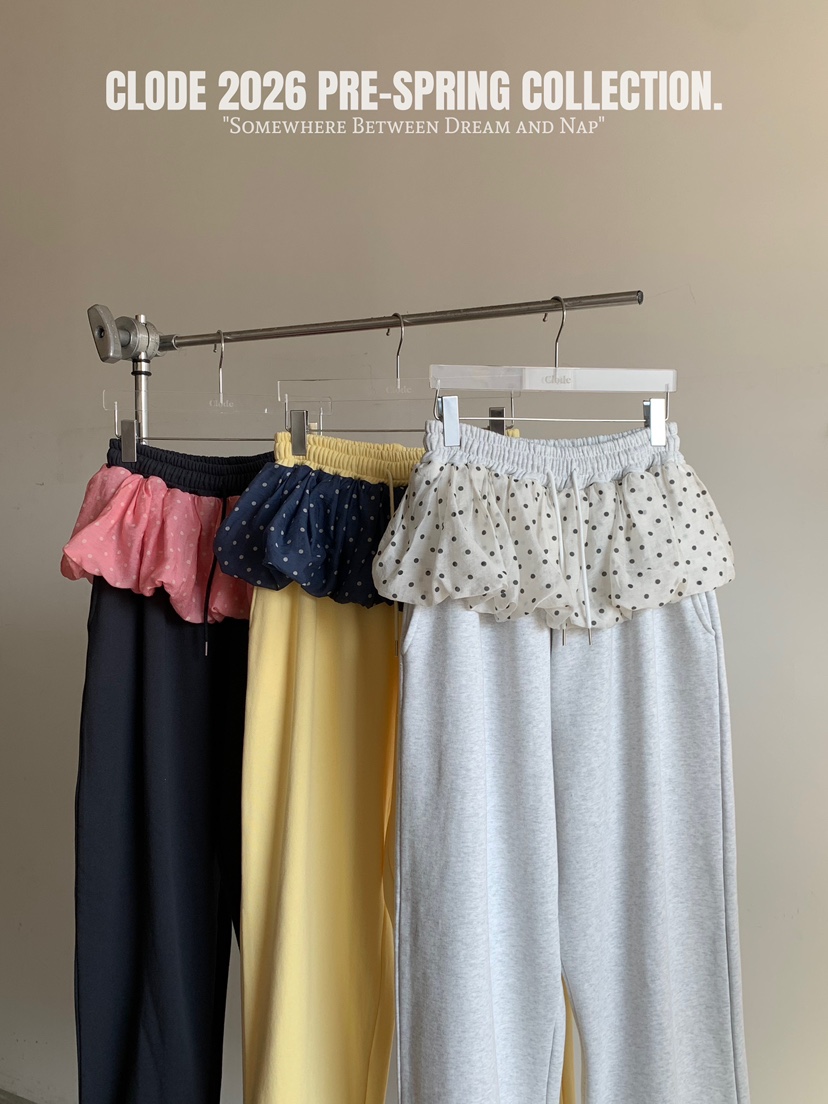 CLODE韓國直郵實拍女裝新款時尚熱賣人氣職業休閑褲圓點分層CLODE休閑褲