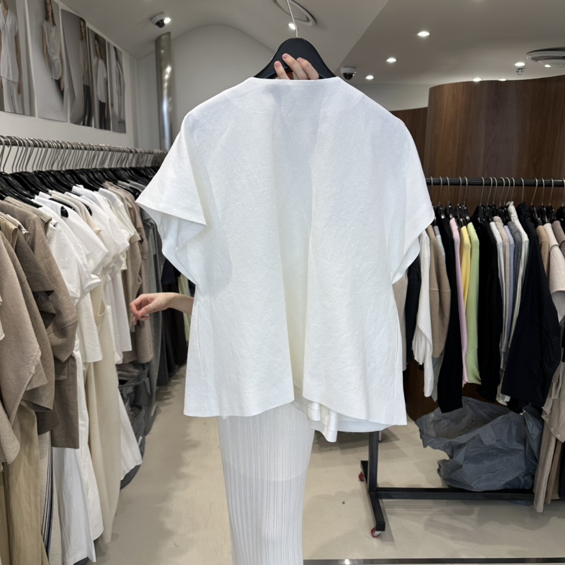 LE EDITION/LEBOENE韓國代購女裝新款人氣襯衫蕾絲衫褶裥亞麻LE EDITION/LEBOENE襯衫/蕾絲衫