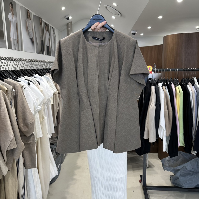 LE EDITION/LEBOENE韓國代購女裝新款人氣襯衫蕾絲衫褶裥亞麻LE EDITION/LEBOENE襯衫/蕾絲衫圖色2