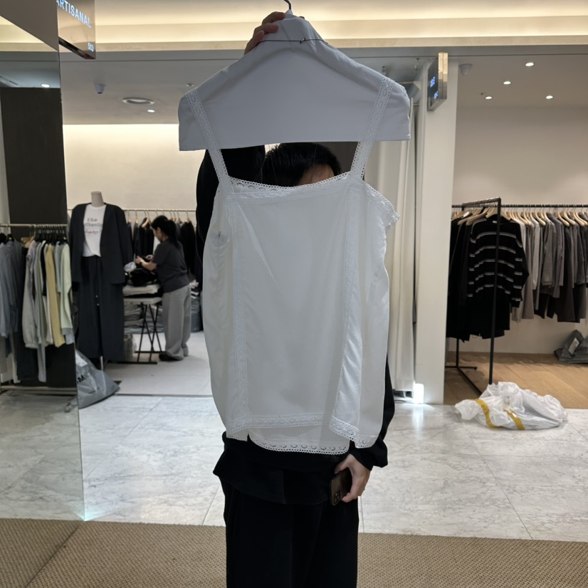 ARTISANAL韓國東大門直郵女士新品休閑吊帶背心不含配飾蕾絲褶裥ARTISANAL吊帶/背心