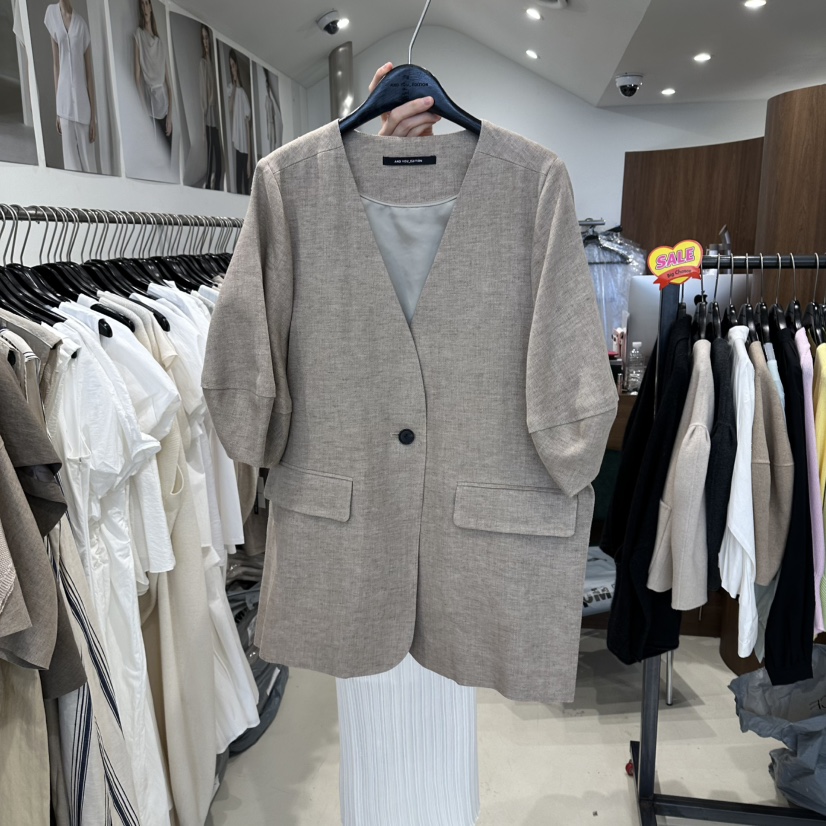 LE EDITION/LEBOENE韓國東大門直郵女士新品時尚夾克亞麻布LE EDITION/LEBOENE夾克圖色2