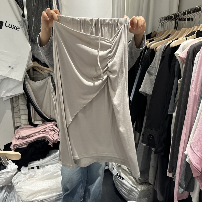 BOWIE韓國直郵女士新款休閑熱賣推薦職業人氣時尚長裙褶皺BOWIE長裙圖色1