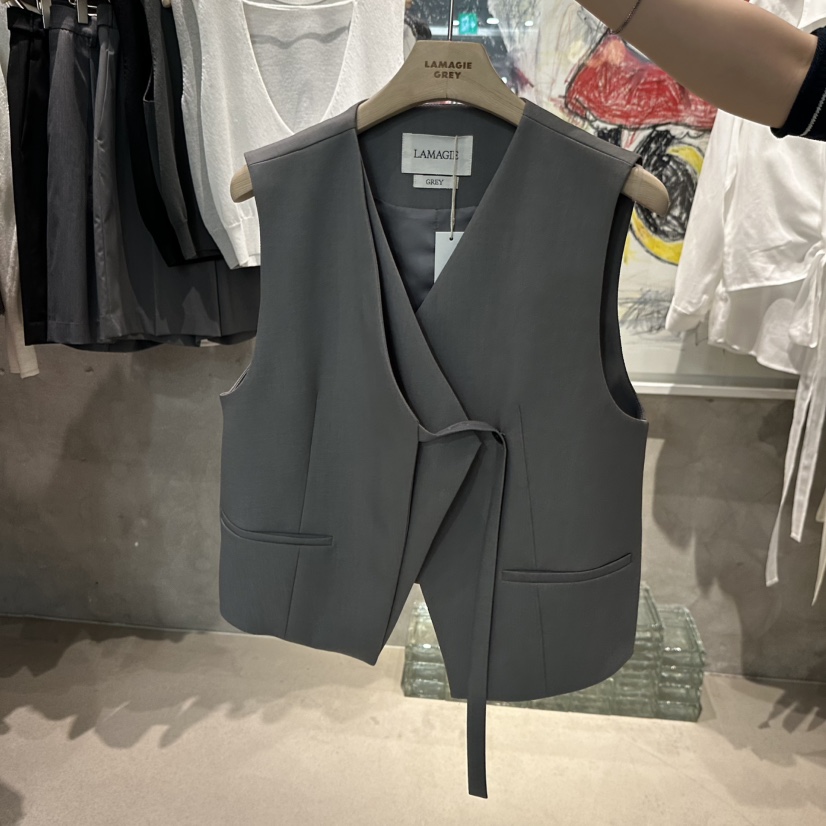LAMAGIEPIE/LAMAGIE GREY韓國直郵女士新款休閑時尚馬甲LAMAGIEPIE/LAMAGIE GREY馬甲圖色1灰色