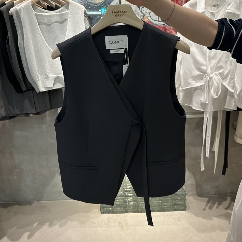 LAMAGIEPIE/LAMAGIE GREY韓國直郵女士新款休閑時尚馬甲LAMAGIEPIE/LAMAGIE GREY馬甲圖色2墨色