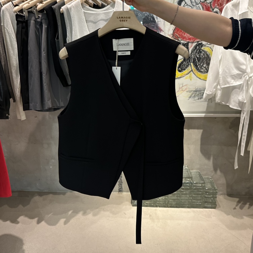 LAMAGIEPIE/LAMAGIE GREY韓國直郵女士新款休閑時尚馬甲LAMAGIEPIE/LAMAGIE GREY馬甲圖色3黑色