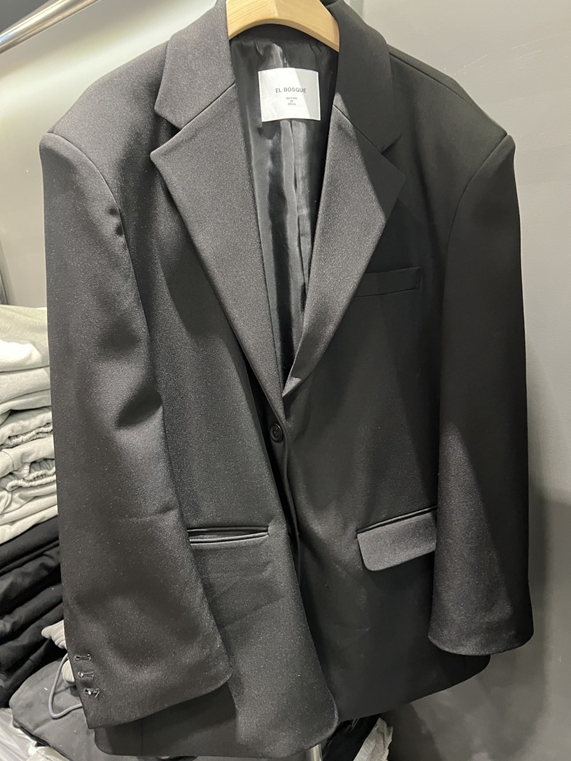 EL BOSQUE韓國東大門代購女裝新款職業熱賣26春夏人氣夾克EL BOSQUE夾克圖色1黑