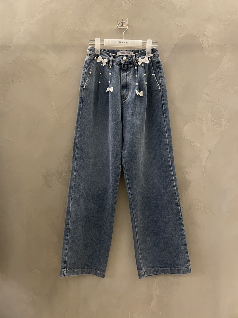 MULCUP韓國直郵實拍女士新款推薦人氣26春夏熱賣休閑牛仔褲MULCUP牛仔褲圖色1