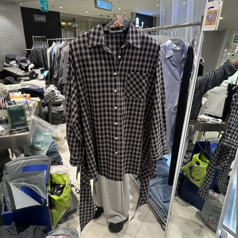 HERTZ-P韓國東大門代購女士新款時尚人氣襯衫蕾絲衫格紋HERTZ-P襯衫/蕾絲衫圖色2