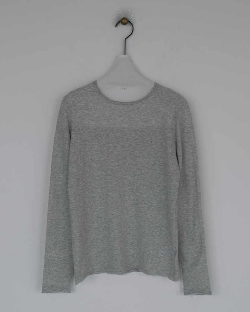 HONG-P韓國直郵實拍女裝新品熱賣職業長袖T恤亞麻布復古HONG-P長袖T恤圖色1