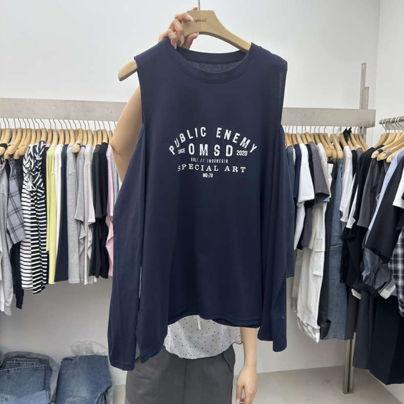 SPECIAL韓國代購女裝新品職業時尚人氣熱賣休閑推薦吊帶背心SPECIAL吊帶/背心圖色2深藍色