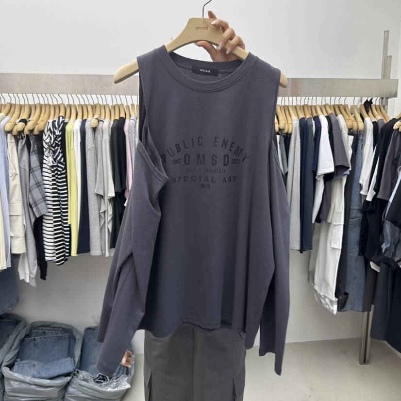 SPECIAL韓國代購女裝新品職業時尚人氣熱賣休閑推薦吊帶背心SPECIAL吊帶/背心圖色4墨色