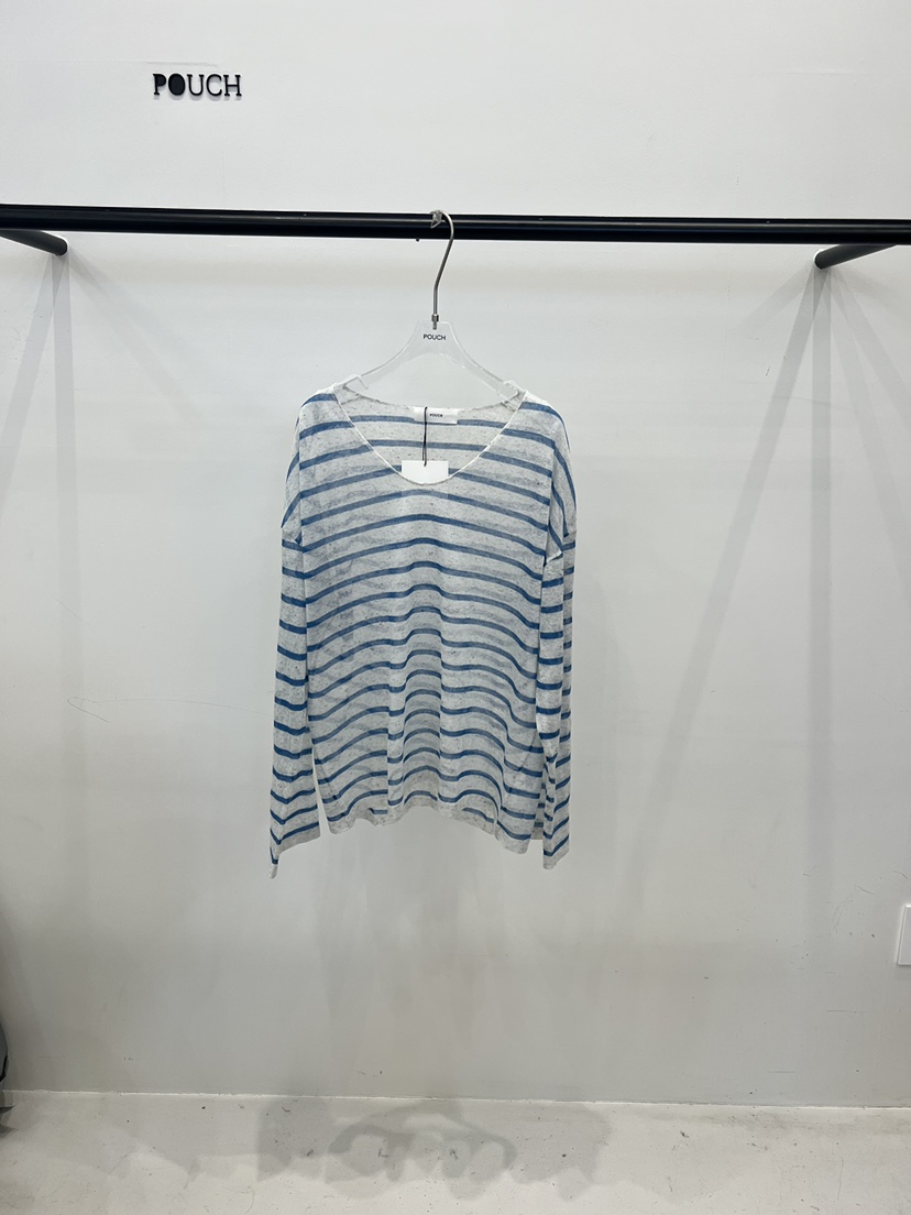 POUCH韓國東大門直郵女士新品熱賣時尚休閑26春夏職業針織衫POUCH針織衫圖色3藍色