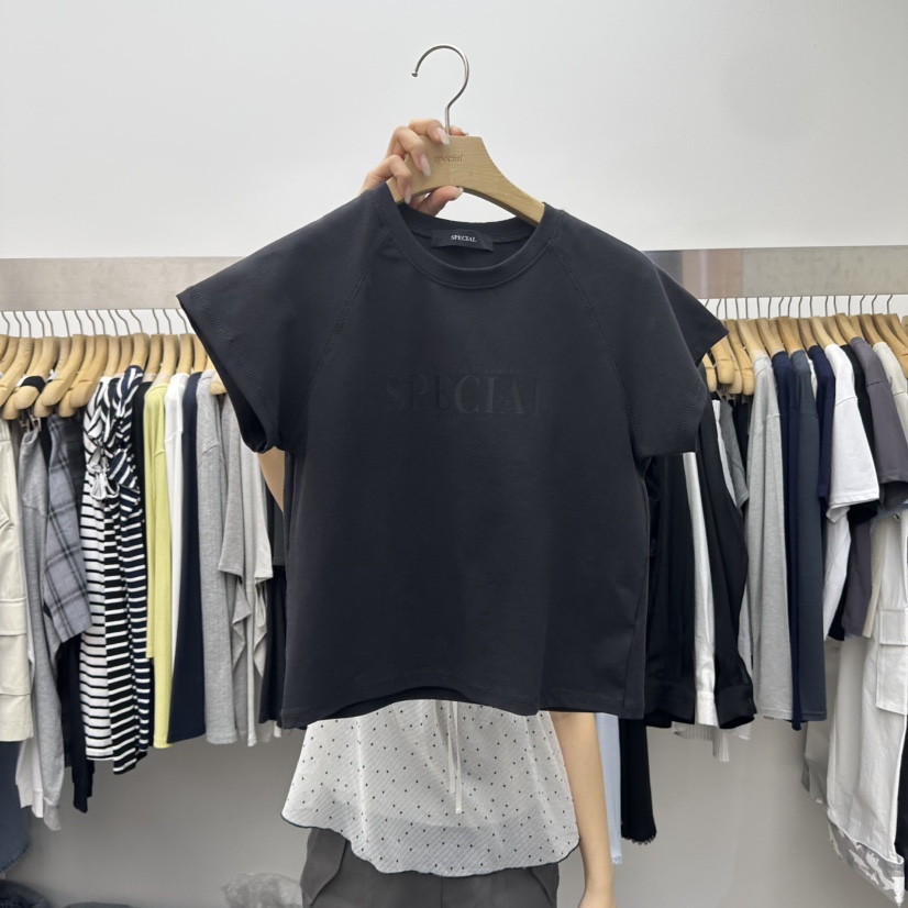 SPECIAL韓國東大門直郵女士新款時尚推薦26春夏職業人氣T恤SPECIALT恤圖色5墨色