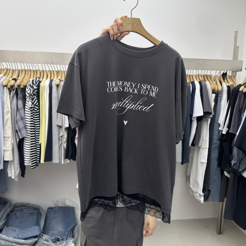 SPECIAL韓國東大門直郵女裝新款時尚人氣職業26春夏休閑T恤SPECIALT恤圖色3墨色