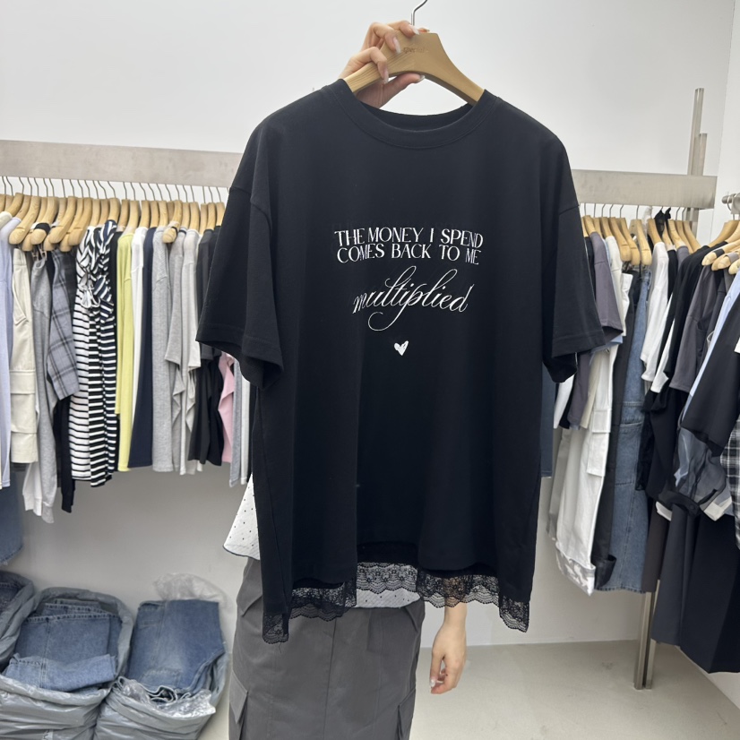 SPECIAL韓國東大門直郵女裝新款時尚人氣職業26春夏休閑T恤SPECIALT恤圖色4黑色