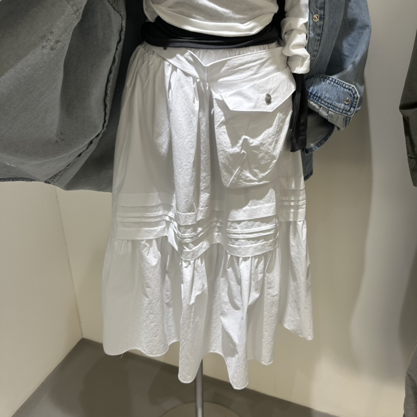 VAULT韓國東大門直郵女裝新款人氣休閑長裙含腰包口袋腰帶VAULT長裙圖色3