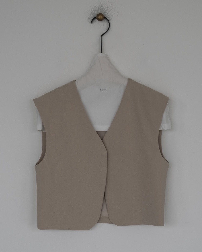 HONG-P韓國東大門直郵女士新款26春夏休閑推薦熱賣時尚馬甲HONG-P馬甲圖色1