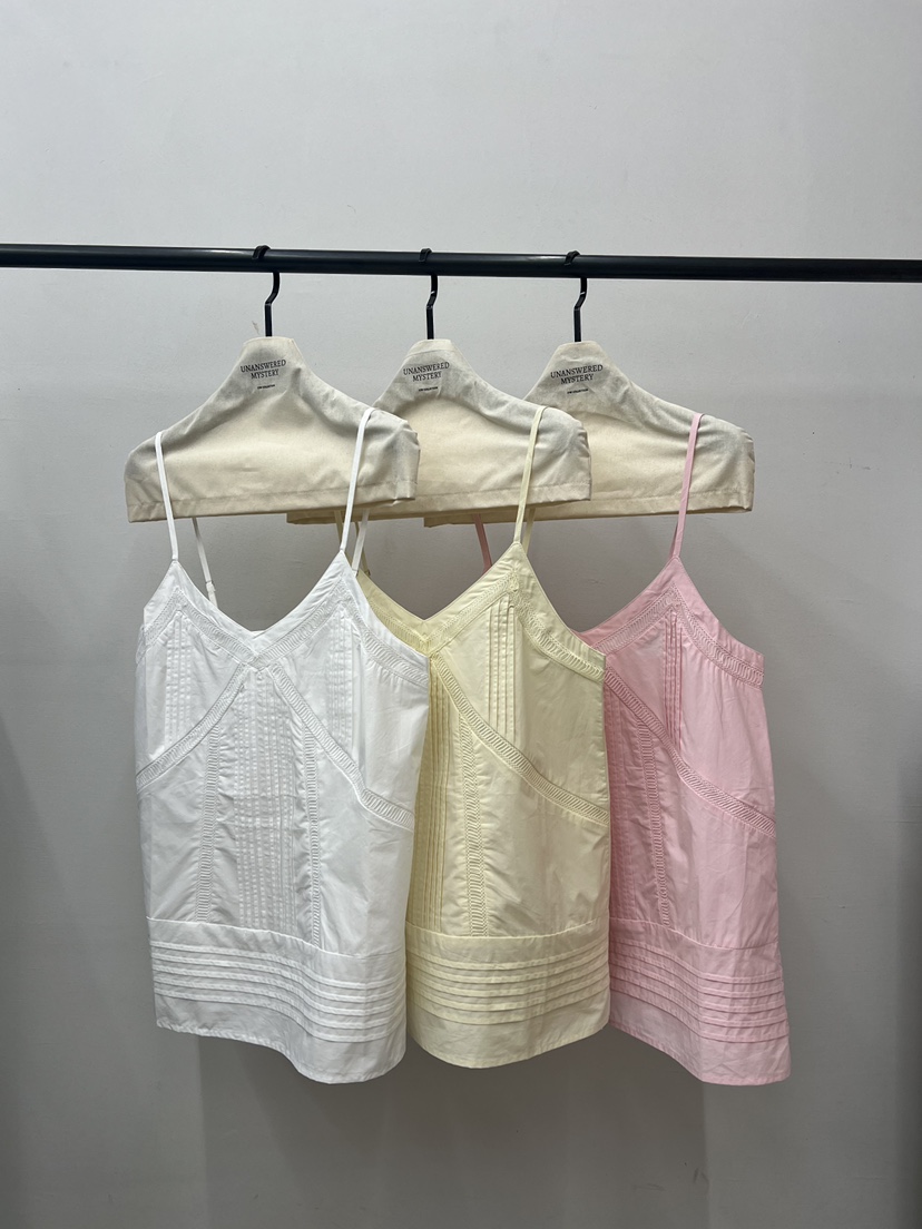 UNANSWERED-MYSTERY/FIFO韓國代購女士新品人氣吊帶背心褶裥UNANSWERED-MYSTERY/FIFO吊帶/背心