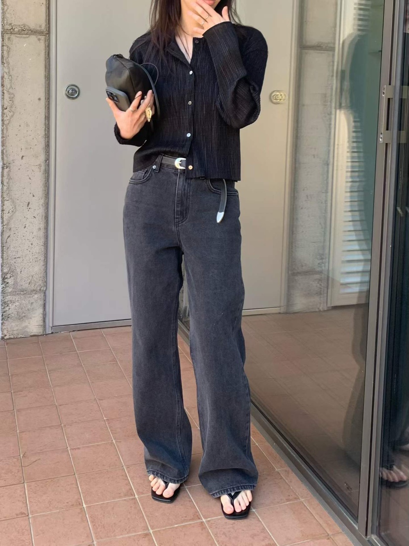 FL LANEL韓國直郵實拍女裝新品休閑時尚襯衫蕾絲衫褶裥開衫FL LANEL襯衫/蕾絲衫