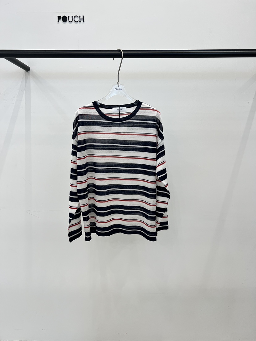 POUCH韓國直郵女士新款職業推薦休閑26春夏人氣時尚針織衫POUCH針織衫圖色1深藍色