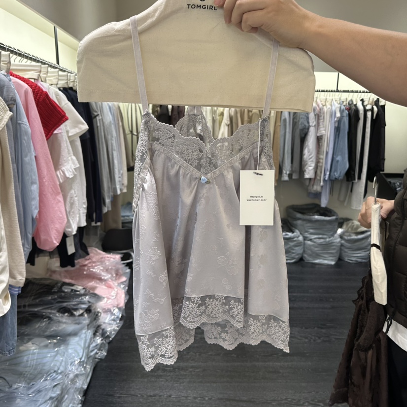 TOMGIRL韓國東大門代購女裝新品熱賣人氣26春夏吊帶背心蕾絲TOMGIRL吊帶/背心圖色2