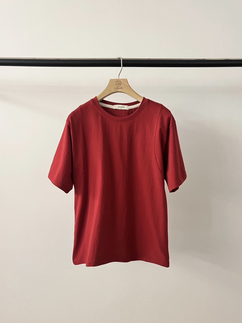 LOGON韓國直郵女士新款人氣真品推薦時尚26春夏職業T恤鏤空LOGONT恤圖色1