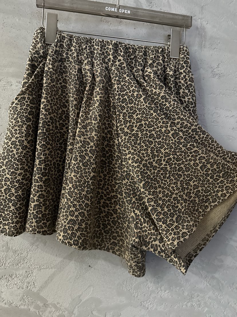 COME OPEN/HAPER韓國直郵女裝新品職業休閑短褲華夫格豹紋COME OPEN/HAPER短褲