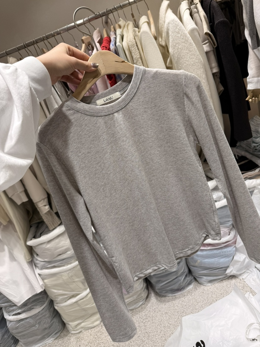 LAVIEU韓國東大門代購女士新款26春夏熱賣休閑長袖T恤亞麻LAVIEU長袖T恤圖色2