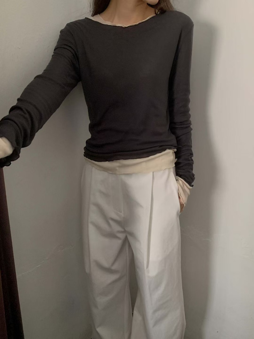 NOTHING東大門代購女裝新款休閑時尚真品熱賣職業長袖T恤NOTHING長袖T恤