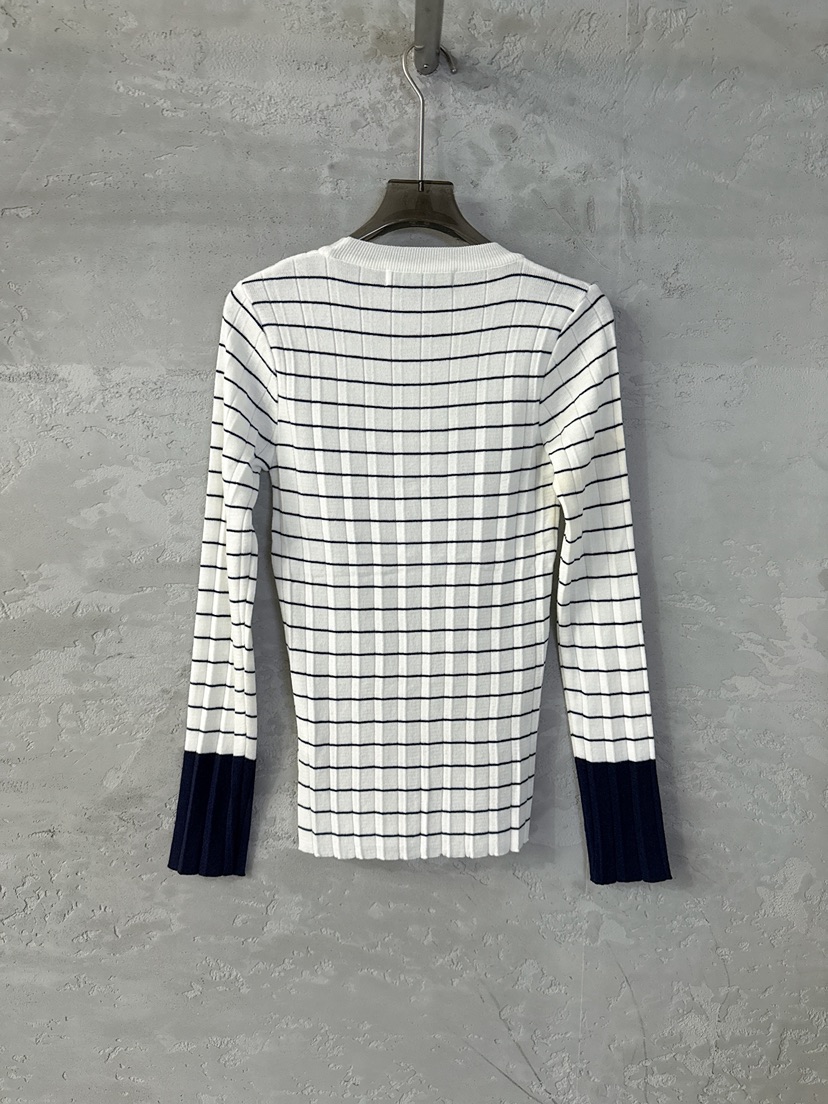 COME OPEN/HAPER韓國直郵女士新款時尚熱賣針織衫褶皺條紋COME OPEN/HAPER針織衫