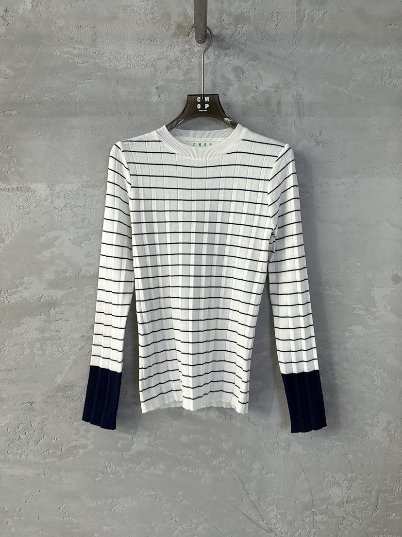 COME OPEN/HAPER韓國直郵女士新款時尚熱賣針織衫褶皺條紋COME OPEN/HAPER針織衫圖色1