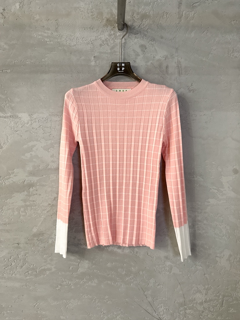 COME OPEN/HAPER韓國直郵女士新款時尚熱賣針織衫褶皺條紋COME OPEN/HAPER針織衫圖色2