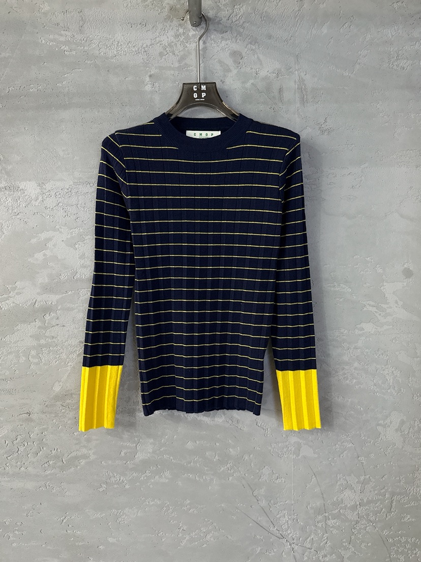 COME OPEN/HAPER韓國直郵女士新款時尚熱賣針織衫褶皺條紋COME OPEN/HAPER針織衫圖色4